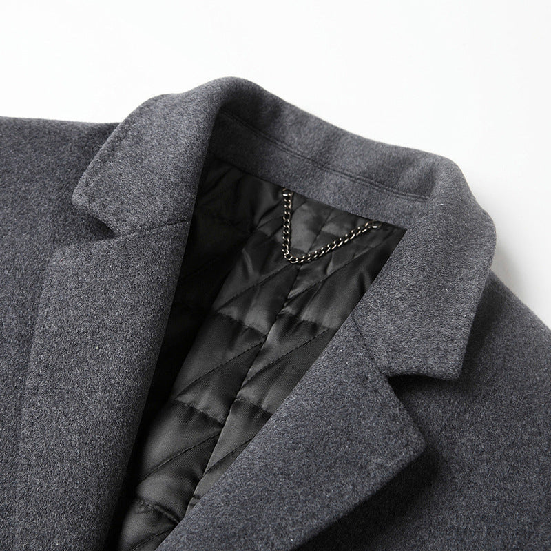 Men's Elegant and Warmer Wool Coat with Innovative Lining Lisslune