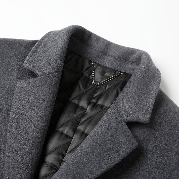 Men's Elegant and Warmer Wool Coat with Innovative Lining Lisslune