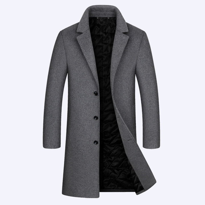 Men's Elegant and Warmer Wool Coat with Innovative Lining Lisslune