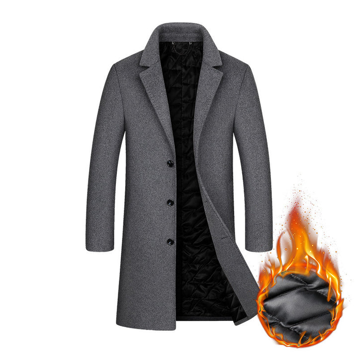 Men's Elegant and Warmer Wool Coat with Innovative Lining Lisslune