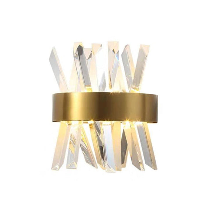Lisslune | Shadow Wall Light Simplicity Crystal Rod 2 Bulbs Living Room Wall Mount Light in Gold