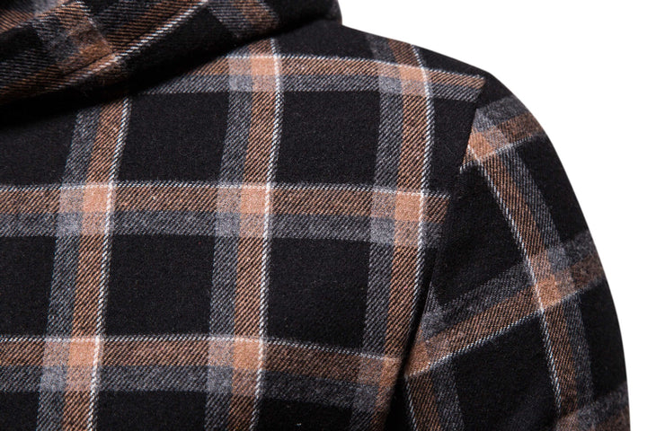 Men's Casual Flannel Shirt with Integrated Hoodie Lisslune