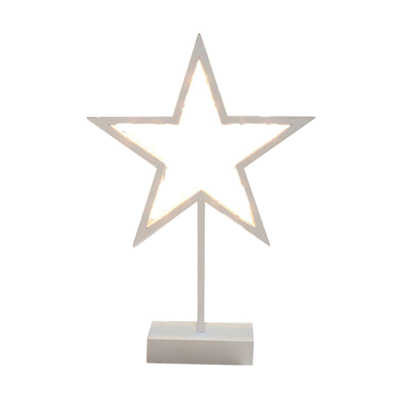 Skørter | Geometric Bedroom Battery Table Lamp Plastic Kids Style LED Nightstand Lighting in White