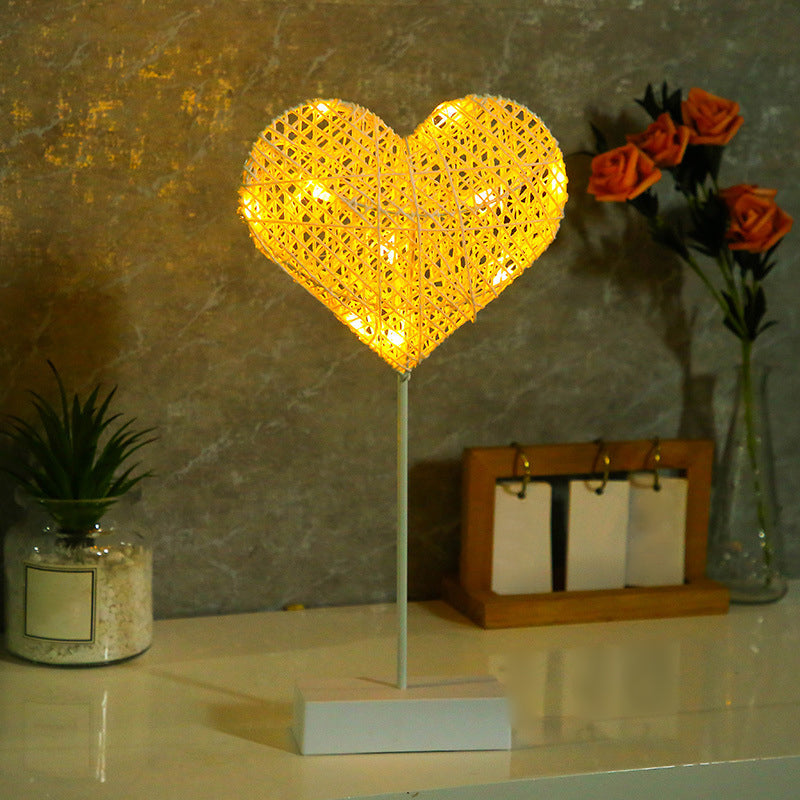 Skørter | Rattan Weaving LED Table lamp Children White Battery Night light for Girls room