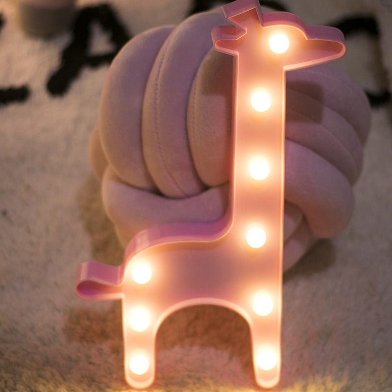 Skørter | Cartoon Girl Bedroom Battery Table Lamp Plastic Kids Style LED Nightstand Lighting
