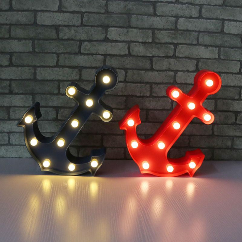 Skørter | Plastic anchor-shaped battery wall lamp decorative LED night light ideas for the children's room