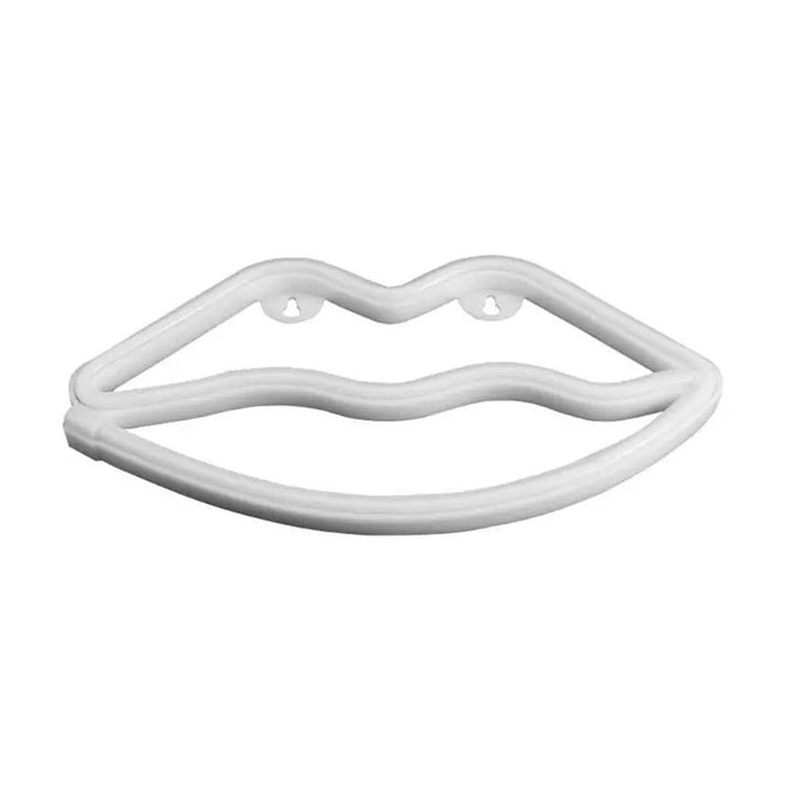 Skørter | Lip-shaped LED neon lighting Artistic plastic White battery-operated wall lamp for children's room