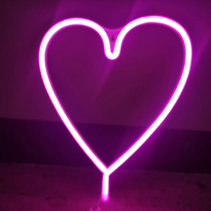 Skørter | Art Decor Heart-shaped LED Neon Night Light Bedroom Battery Wall Lighting Ideas in White