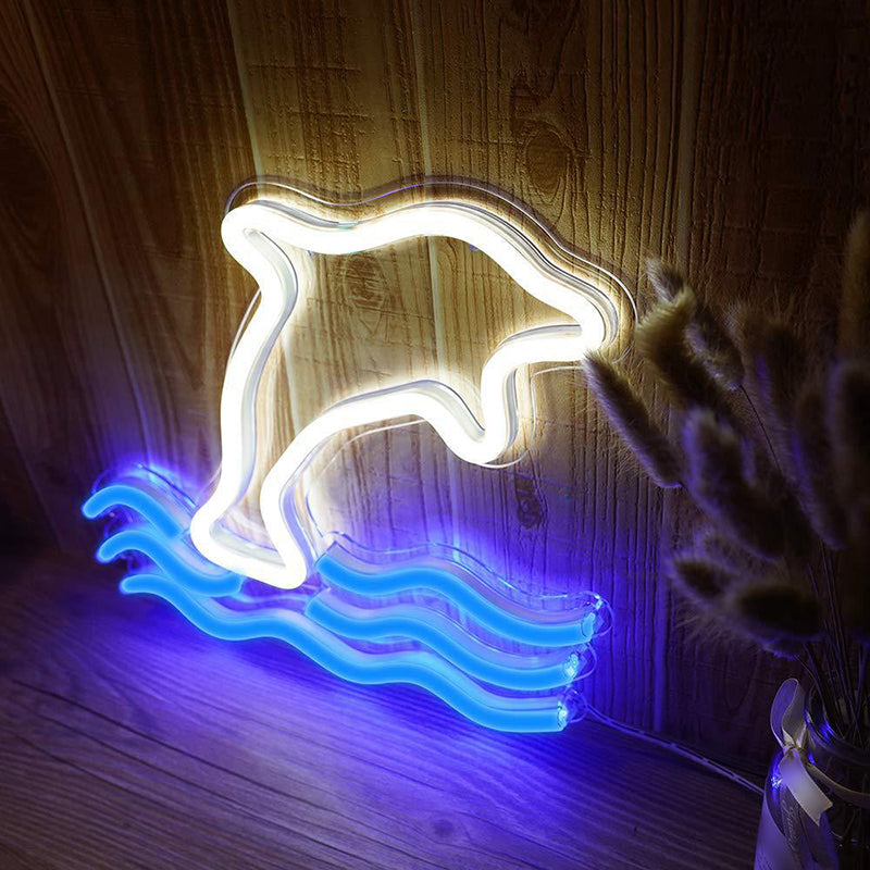 Skørter | Plastic Cartoon Shaped USB Wall Light Artistic LED Neon Night Lamp for Living Room