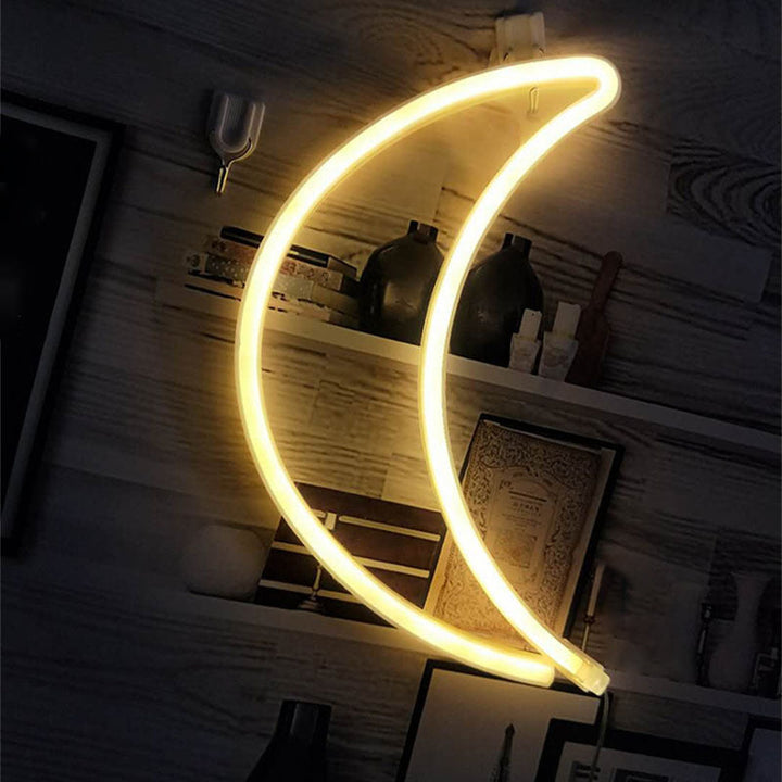 Skørter | Cartoon-shaped Plastic LED Neon Night Light Modern White Battery Wall Lighting Ideas