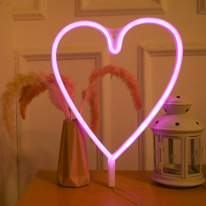 Skørter | Cartoon Shape LED Neon Night Light Art Decor Plastic White Battery Wall Lighting Ideas