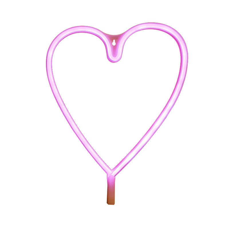 Skørter | Cartoon Shape LED Neon Night Light Art Decor Plastic White Battery Wall Lighting Ideas