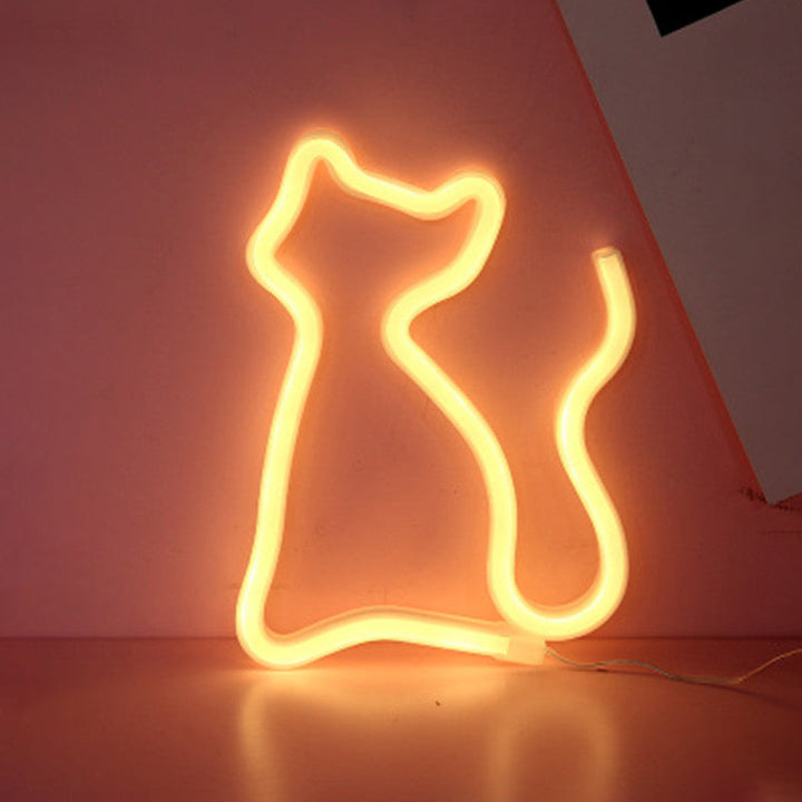 Skørter | Animal Bedroom LED Wall Lamp Plastic Artistic Neon Night Light in White
