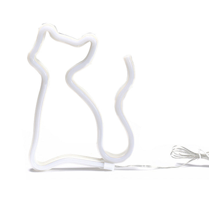 Skørter | Animal Bedroom LED Wall Lamp Plastic Artistic Neon Night Light in White