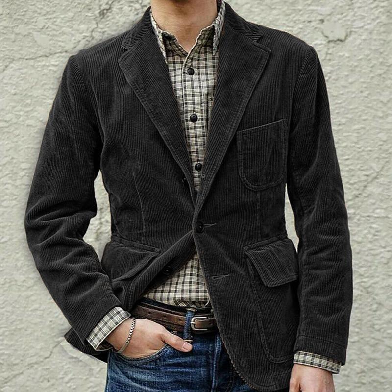 Men's cord blazer with modern details and practical pockets Lisslune