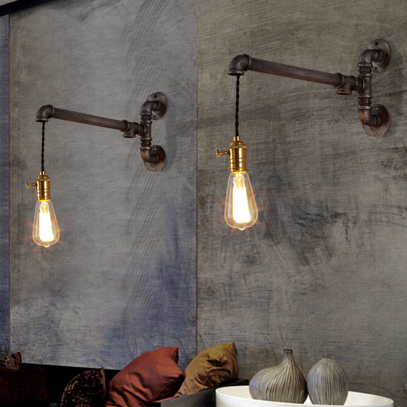 Skørter | Metal black sconce light hanging shade 1/4 light industrial wall mounted lighting for dining room
