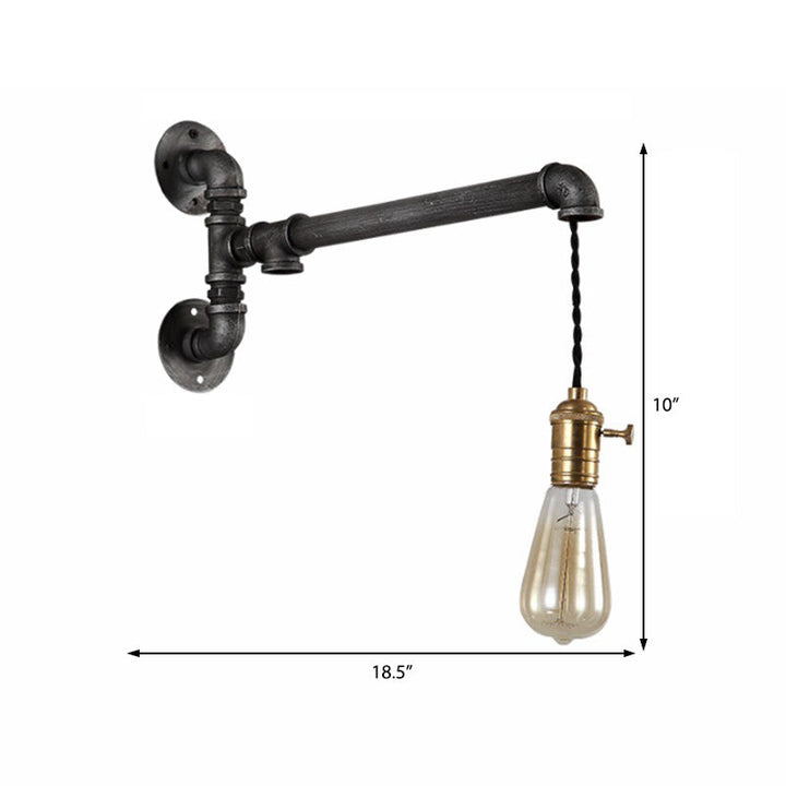 Skørter | Metal black sconce light hanging shade 1/4 light industrial wall mounted lighting for dining room