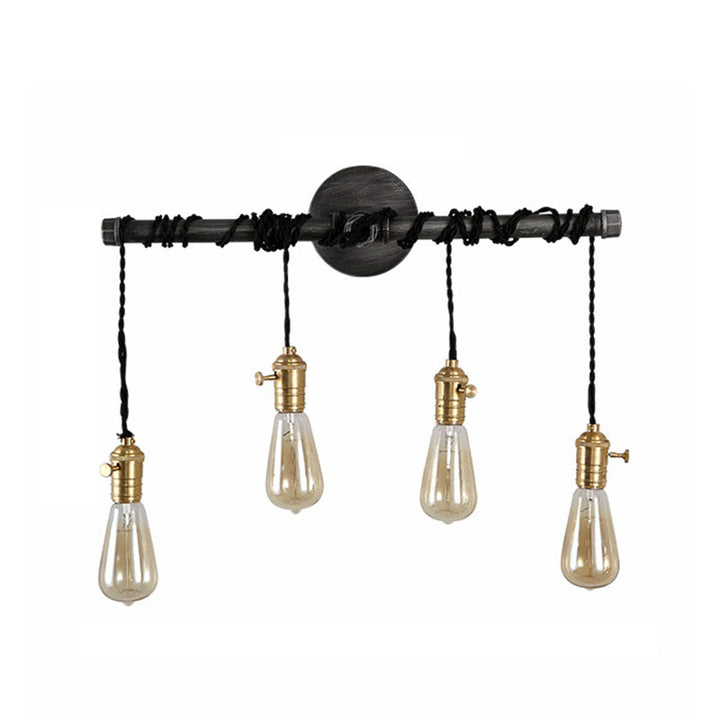 Skørter | Metal black sconce light hanging shade 1/4 light industrial wall mounted lighting for dining room