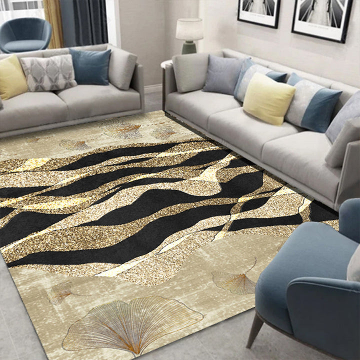 Lisslune | Glam 3D Print Geometric Rug Multicolored Modern Rug Polyester Pet Friendly Stain Resistant Non-Slip Rug for Home
