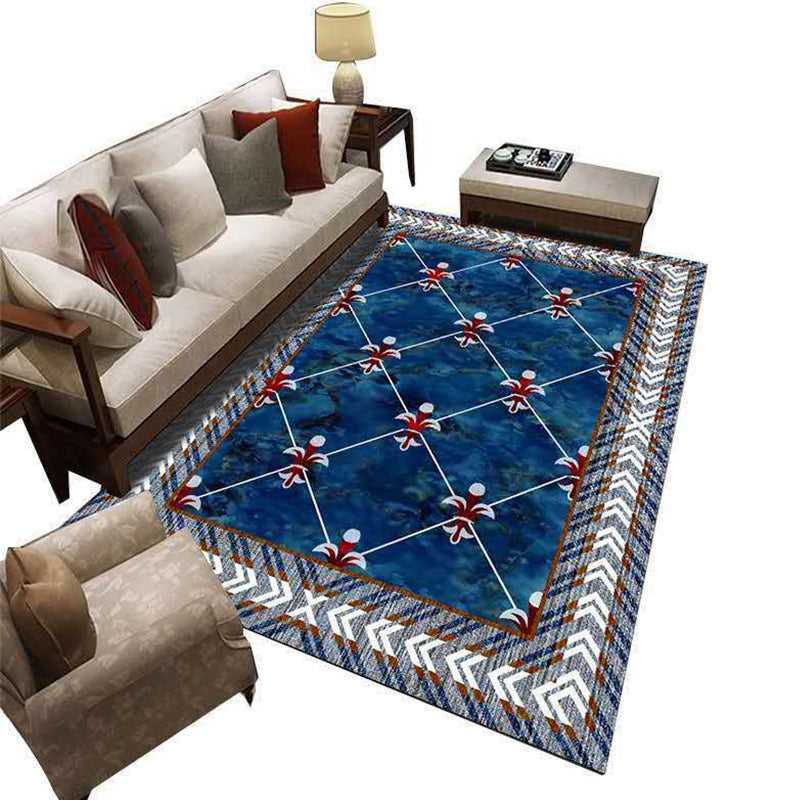 Lisslune | Glam 3D Print Geometric Rug Multicolored Modern Rug Polyester Pet Friendly Stain Resistant Non-Slip Rug for Home