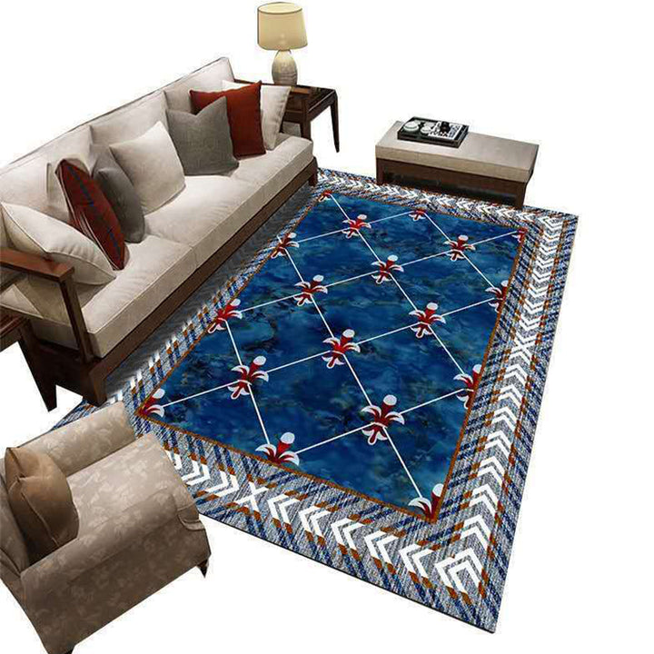 Lisslune | Glam 3D Print Geometric Rug Multicolored Modern Rug Polyester Pet Friendly Stain Resistant Non-Slip Rug for Home