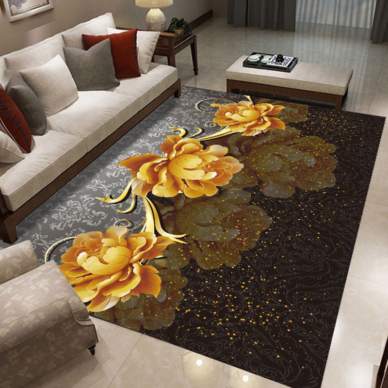 Lisslune | Glam 3D Print Geometric Rug Multicolored Modern Rug Polyester Pet Friendly Stain Resistant Non-Slip Rug for Home