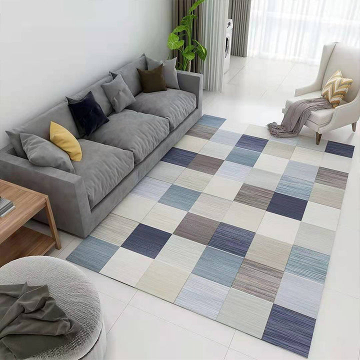 Lisslune | Glam 3D Print Geometric Rug Multicolored Modern Rug Polyester Pet Friendly Stain Resistant Non-Slip Rug for Home