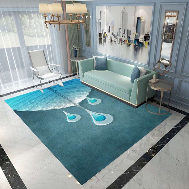 Lisslune | Nordic Abstract Botanical Carpet Multicolor Synthetic Carpet Non-slip Machine washable Pet friendly Area rug for Living room