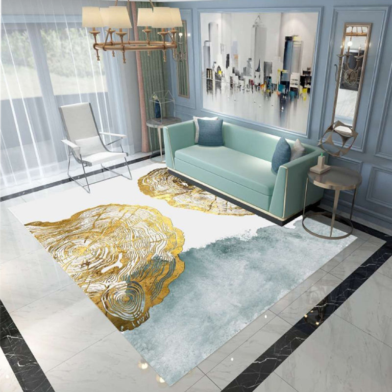 Lisslune | Nordic Abstract Botanical Carpet Multicolor Synthetic Carpet Non-slip Machine washable Pet friendly Area rug for Living room