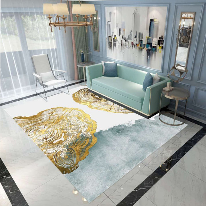 Lisslune | Nordic Abstract Botanical Carpet Multicolor Synthetic Carpet Non-slip Machine washable Pet friendly Area rug for Living room