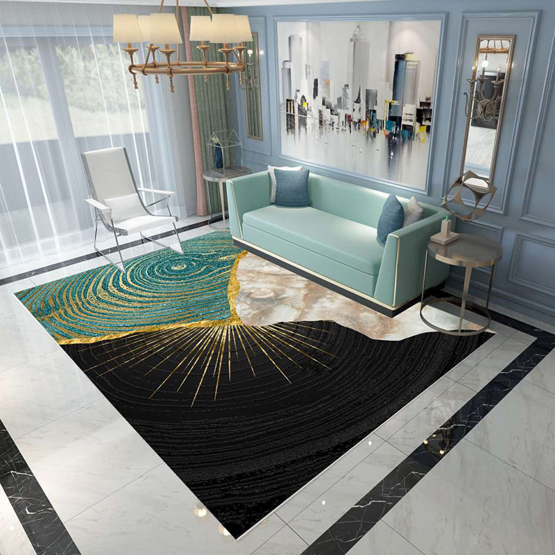 Lisslune | Nordic Abstract Botanical Carpet Multicolor Synthetic Carpet Non-slip Machine washable Pet friendly Area rug for Living room