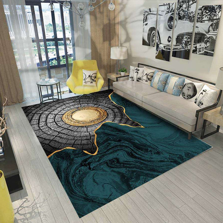 Lisslune | Nordic Abstract Botanical Carpet Multicolor Synthetic Carpet Non-slip Machine washable Pet friendly Area rug for Living room