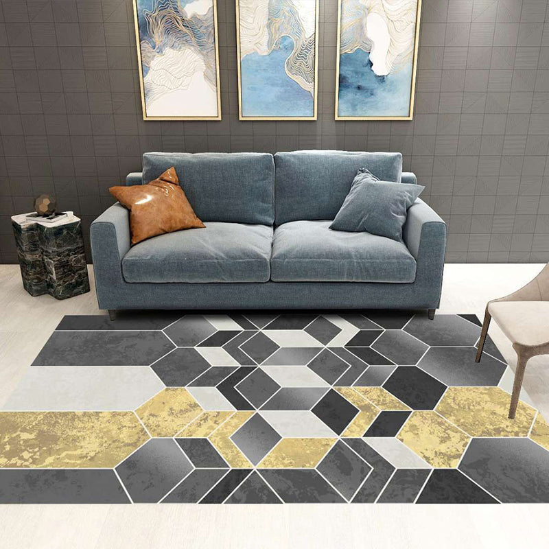 Lisslune | Nordic Abstract Botanical Carpet Multicolor Synthetic Carpet Non-slip Machine washable Pet friendly Area rug for Living room