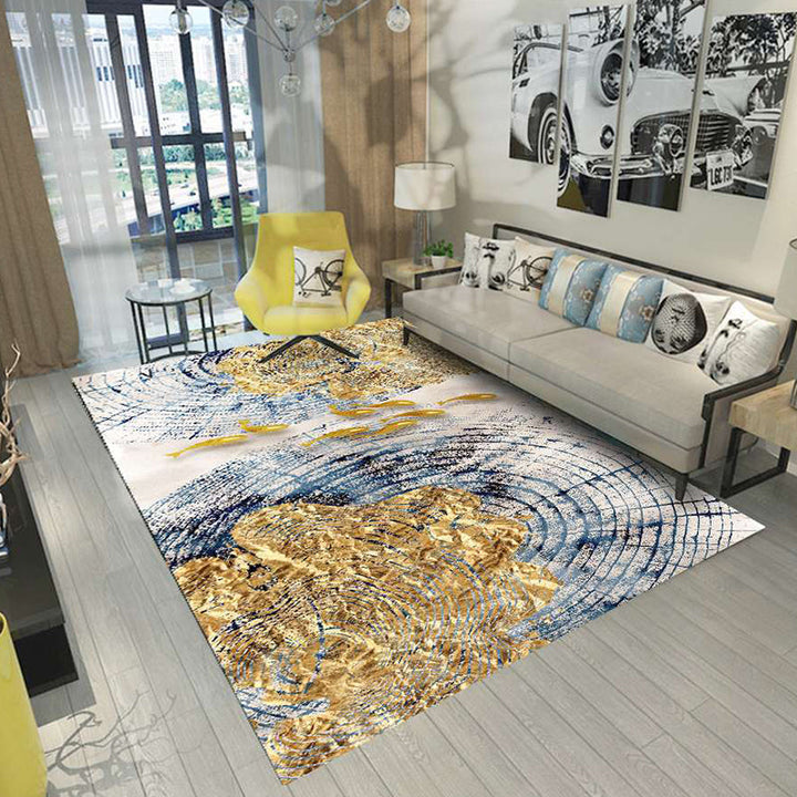 Lisslune | Nordic Abstract Botanical Carpet Multicolor Synthetic Carpet Non-slip Machine washable Pet friendly Area rug for Living room
