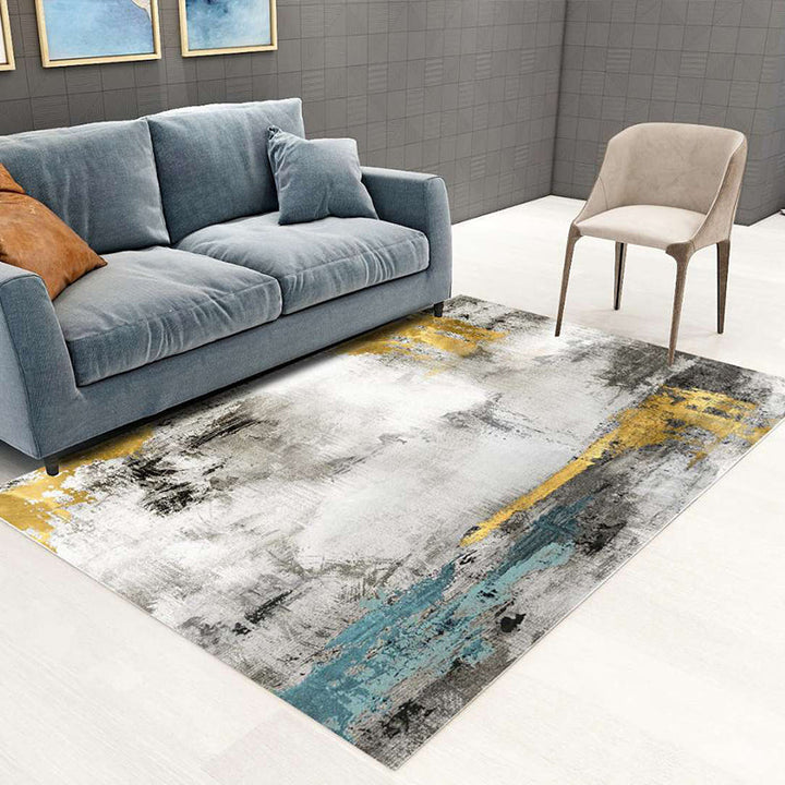 Lisslune | Nordic Abstract Botanical Carpet Multicolor Synthetic Carpet Non-slip Machine washable Pet friendly Area rug for Living room