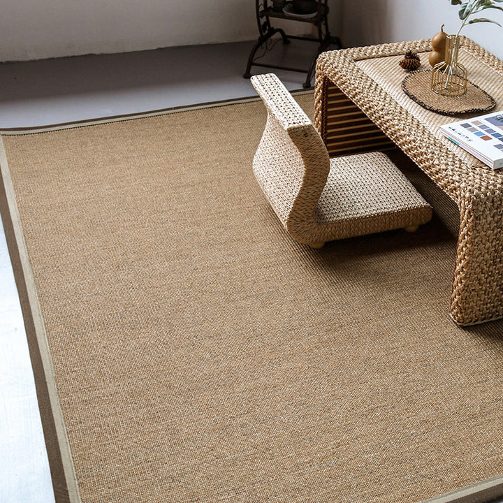 Lisslune | Multicolor Plain Mat Rug Sisal Woven Lodge Rug Non-Slip Backing Stain Resistant Machine Washable Area Carpet for Room