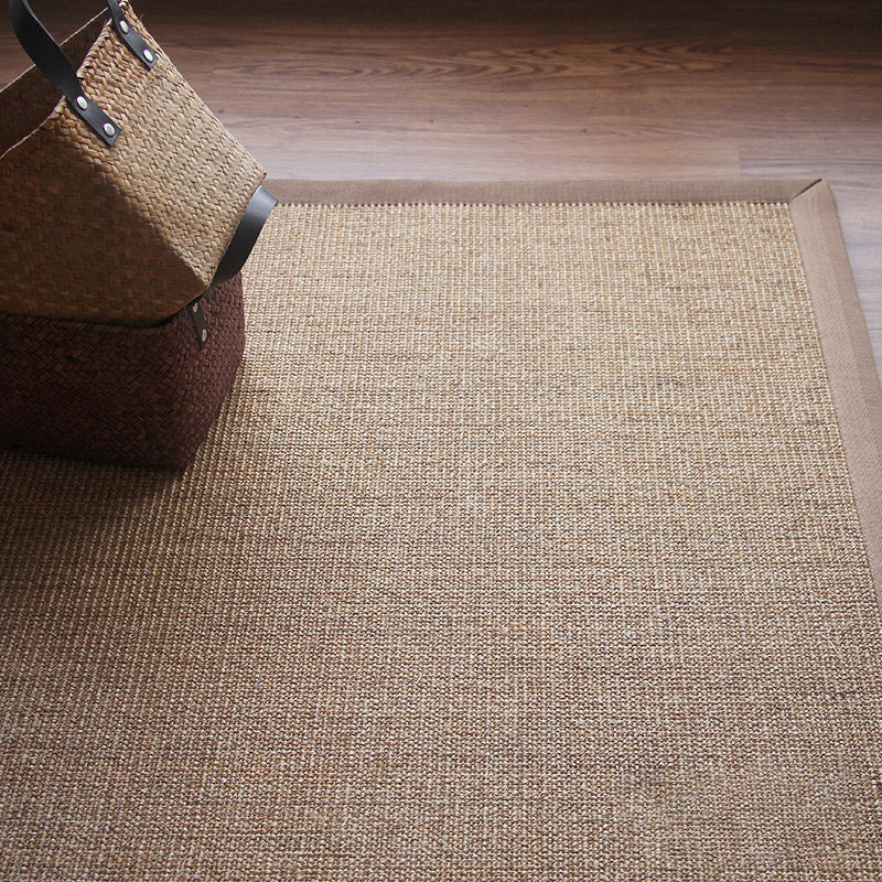 Lisslune | Brown Living Room Carpet Country Landscape Simple Carpet Sisal Non-slip Pet Friendly Washable Area Rug