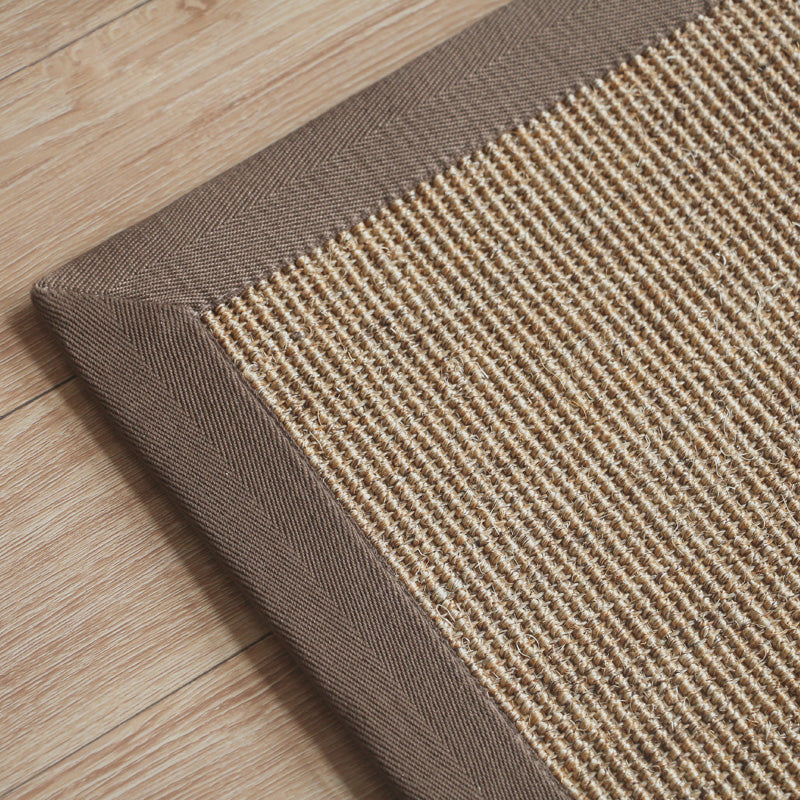 Lisslune | Brown Living Room Carpet Country Landscape Simple Carpet Sisal Non-slip Pet Friendly Washable Area Rug