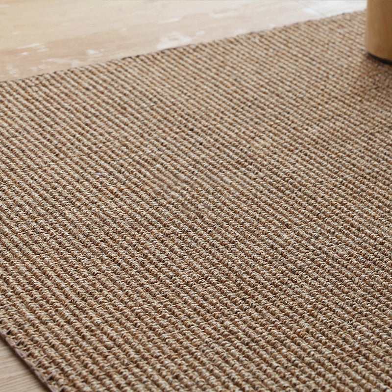 Lisslune | Lodge Home Rug Light Brown Solid Color Rug Sisal Woven Pet Friendly Machine Washable Non-Slip Rug