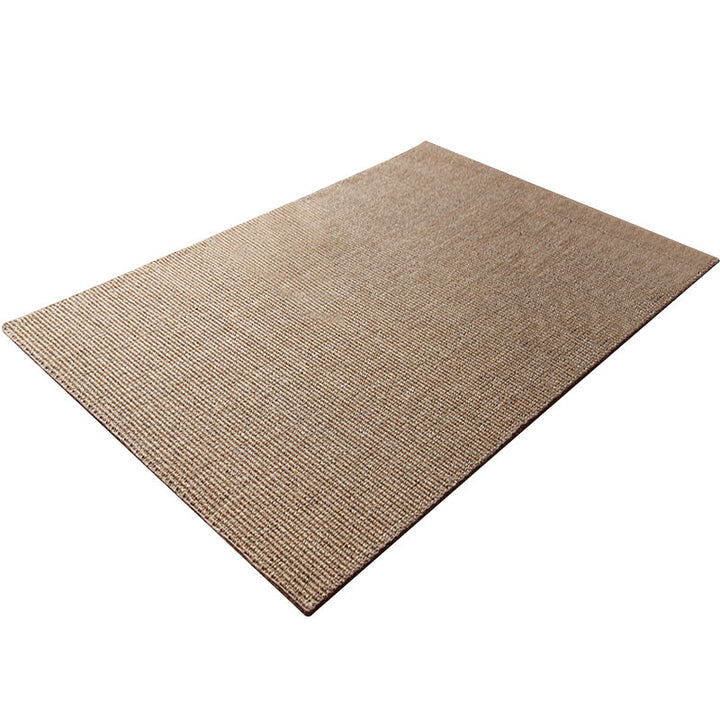 Lisslune | Lodge Home Rug Light Brown Solid Color Rug Sisal Woven Pet Friendly Machine Washable Non-Slip Rug