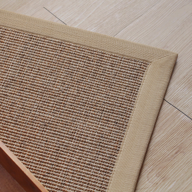 Lisslune | Beige Rustic Carpet Sisal Solid Color Carpet Washable Non-Slip Pet-Friendly Carpet for Bedroom