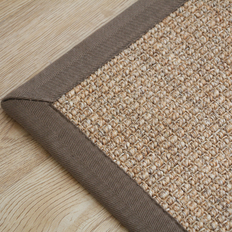Lisslune | Premium Solid Area Rug Light Brown Wooden Style Carpet Sisal Non-Slip Pet-Friendly Machine Washable Rug for Home
