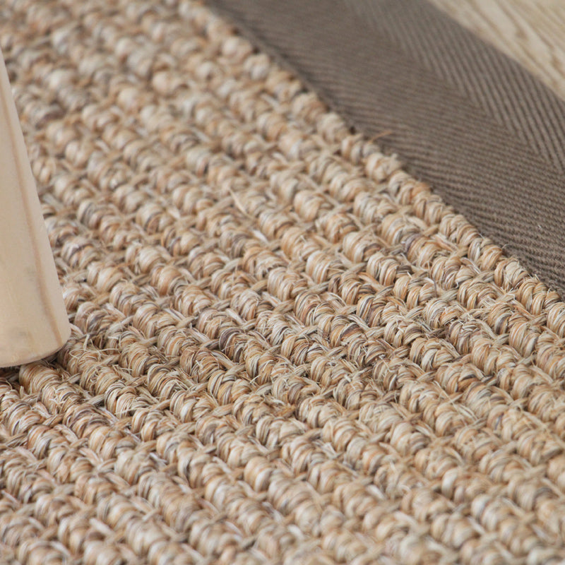 Lisslune | Premium Solid Area Rug Light Brown Wooden Style Carpet Sisal Non-Slip Pet-Friendly Machine Washable Rug for Home