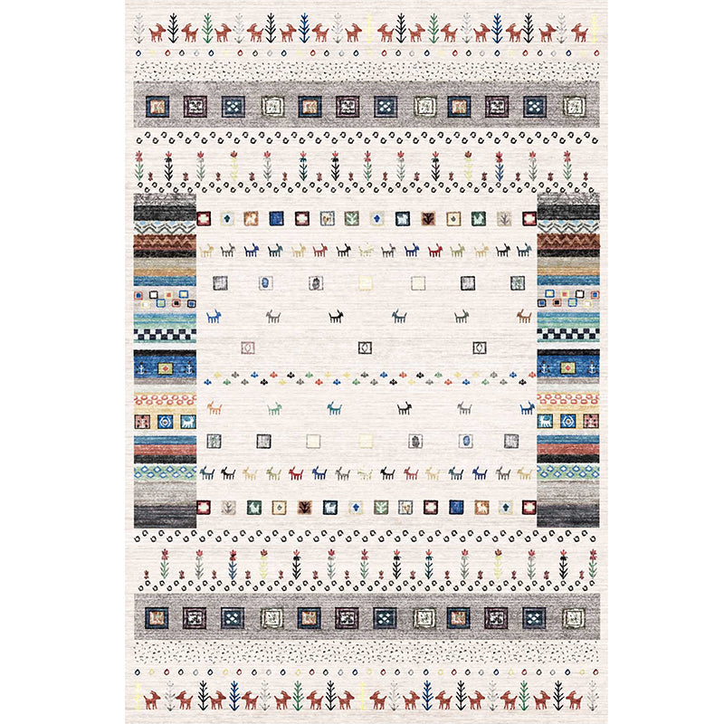 Lisslune | Moroccan Home Area Rug Multicolored Pattern Rug Polypropylene Pet-Friendly Machine Washable Rug