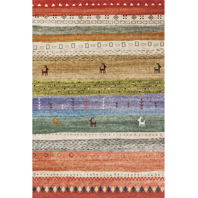 Lisslune | Moroccan Home Area Rug Multicolored Pattern Rug Polypropylene Pet-Friendly Machine Washable Rug