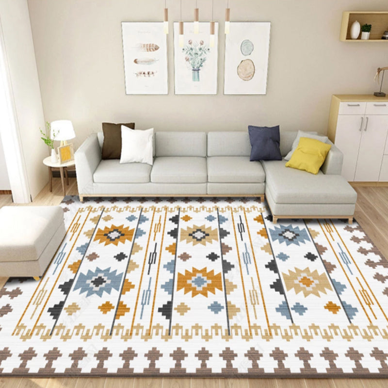 Lisslune | Beautiful Floral Pattern Carpet Multicolor Moroccan Style Carpet Polyester Non-Slip Washable Stain Resistant Carpet for Room