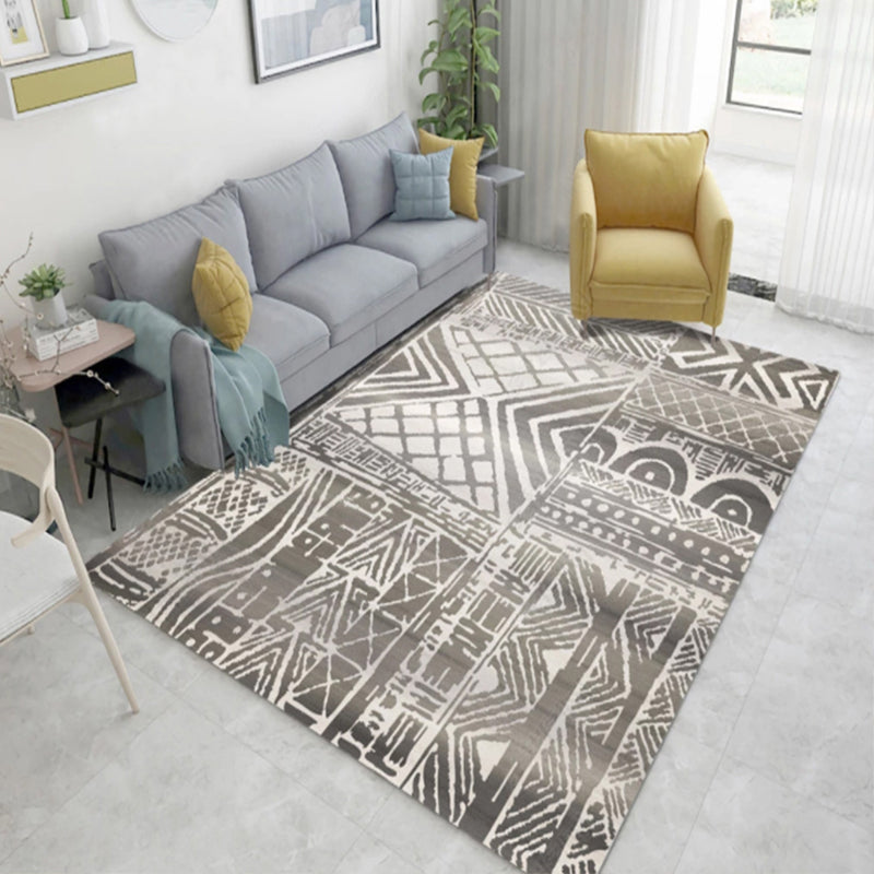 Lisslune | Beautiful Floral Pattern Carpet Multicolor Moroccan Style Carpet Polyester Non-Slip Washable Stain Resistant Carpet for Room