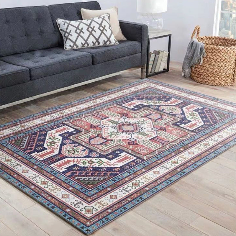 Lisslune | Beautiful Floral Pattern Carpet Multicolor Moroccan Style Carpet Polyester Non-Slip Washable Stain Resistant Carpet for Room