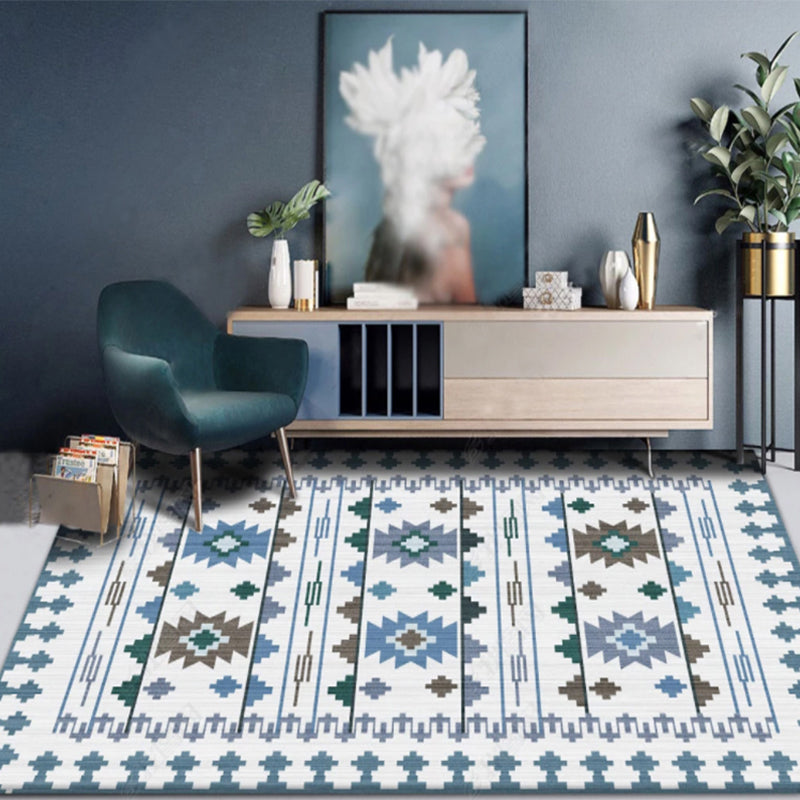 Lisslune | Beautiful Floral Pattern Carpet Multicolor Moroccan Style Carpet Polyester Non-Slip Washable Stain Resistant Carpet for Room