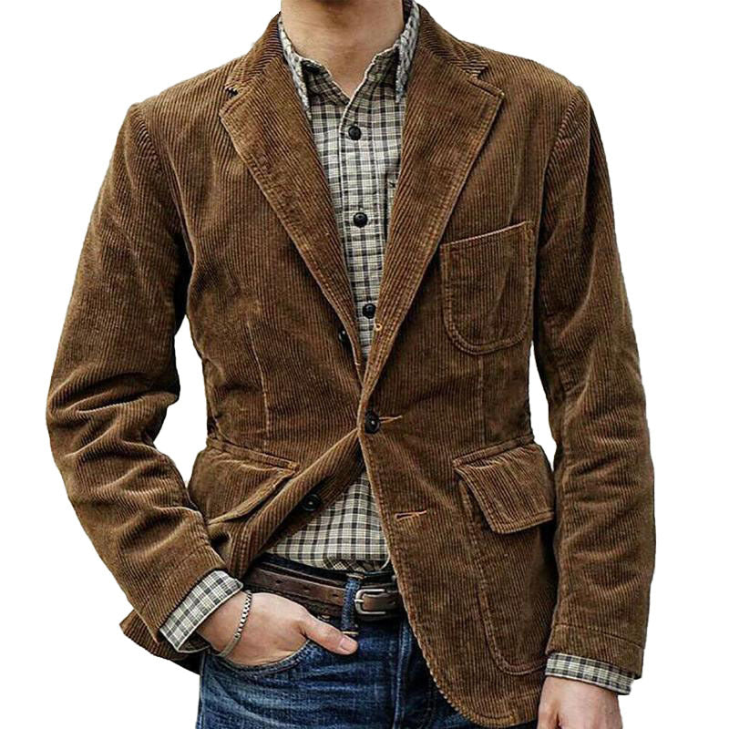 Men's cord blazer with modern details and practical pockets Lisslune